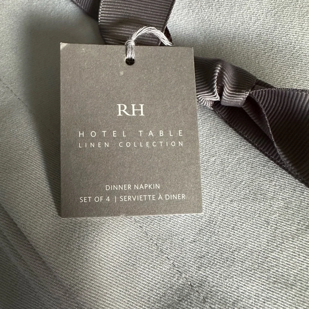 Restoration Hardware blue dinner napkins, monagrammed M